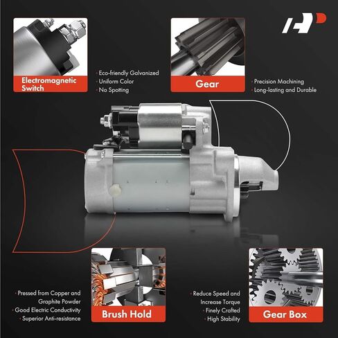 A-Premium Starter Motor Compatible with Kia Soul 2012-2013 L4 1.8L, Forte 2014-2016 L4 2.0L, with Engine Stop/Start Feature, 12V 1.4KW 13-Teeth Clockwise, Replace# 4280008280, 361002E300 in Saudi Arabia