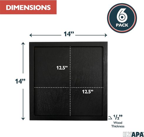 Ilyapa Removable Vinyl Record Display Frame - 6 Pack Wood Record Album Frame for Wall - Easily Slide your Album Artwork Sleeves In & Out - Natural in Saudi Arabia