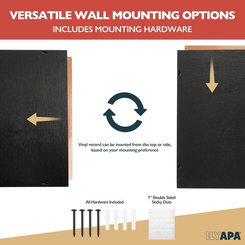 Ilyapa Removable Vinyl Record Display Frame - 6 Pack Wood Record Album Frame for Wall - Easily Slide your Album Artwork Sleeves In & Out - Natural in Saudi Arabia