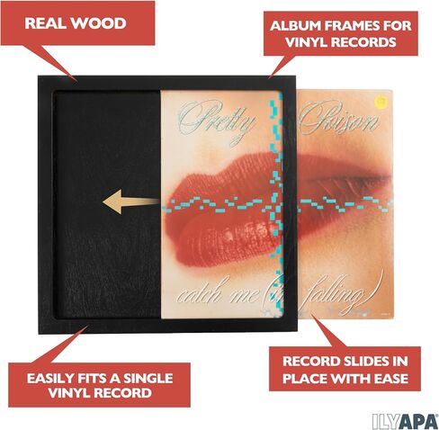 Ilyapa Removable Vinyl Record Display Frame - 6 Pack Wood Record Album Frame for Wall - Easily Slide your Album Artwork Sleeves In & Out - Natural in Saudi Arabia