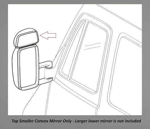 Compatible with 2003-2006 Dodge Sprinter 2500/3500 Driver/Passenger Side Upper Convex Spot Mirror Glass - Glass Only in Saudi Arabia