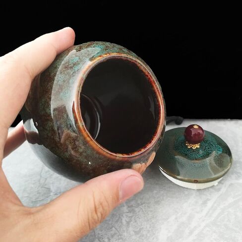Small Lotus Urn for Human Ashes Adult Male or Female Ceramic Keepsake Urns for Men or Women Beautiful Cremation Urn,Red in Saudi Arabia