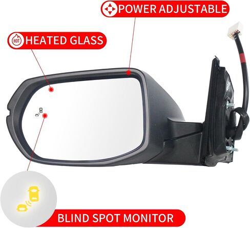 Marretoo for Honda CRV 2017-2022 Side Mirror Assembly Passenger Side for HONDA CR-V Accessories| WHITE 9pin POWER+SIGNAL+HEAT+BSM Replaces HO1321318(RH) in Saudi Arabia