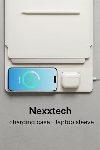 4-in-1 Laptop Sleeve/Case with Wireless Charging, PU Leather (15-16inch) in Saudi Arabia