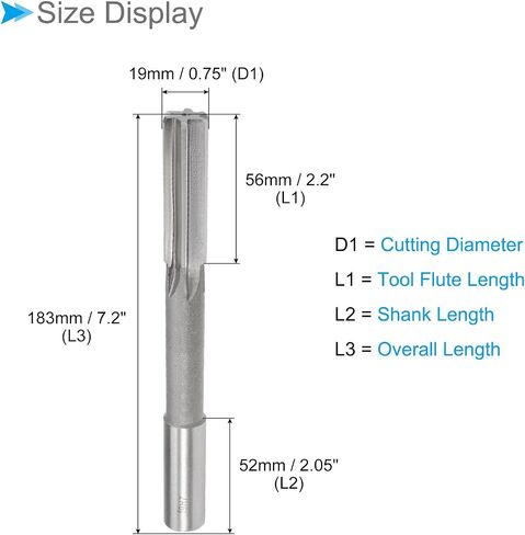 Chucking Reamer, 15mm Cutting Diameter H7, High Speed Steel Round Shank Reaming Drill Bit - (Applications: for Aluminum Iron Copper Plastic Wood) in Saudi Arabia