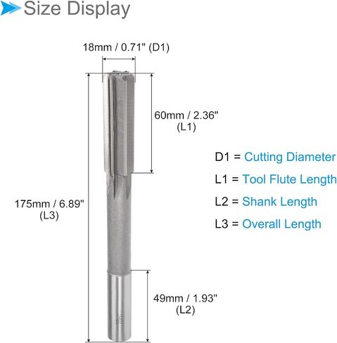 Chucking Reamer, 15mm Cutting Diameter H7, High Speed Steel Round Shank Reaming Drill Bit - (Applications: for Aluminum Iron Copper Plastic Wood) in Saudi Arabia