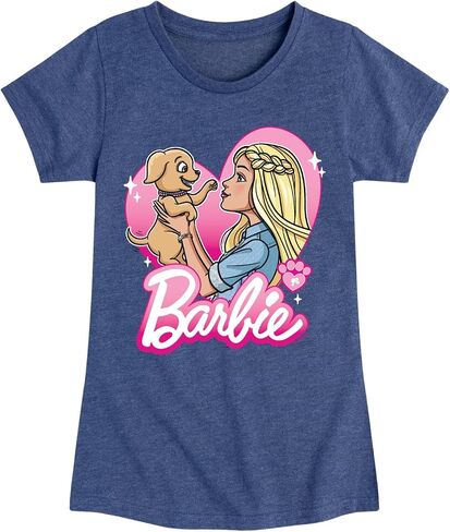 Barbie - Puppy - Toddler and Youth Girls Fitted Short Sleeve Graphic T-Shirt in Saudi Arabia