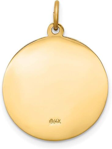القديس لوقا يصلي من أجلنا كلمات على قلادة ميدالية مستديرة في الذهب الأصفر 14K الحقيقي 14K in Kuwait