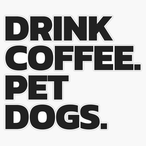 شرب القهوة. Pet Dogs Sticker Vinyl Secal Secal Wall Captop Window Car Pumper Sticker 5 " in Saudi Arabia