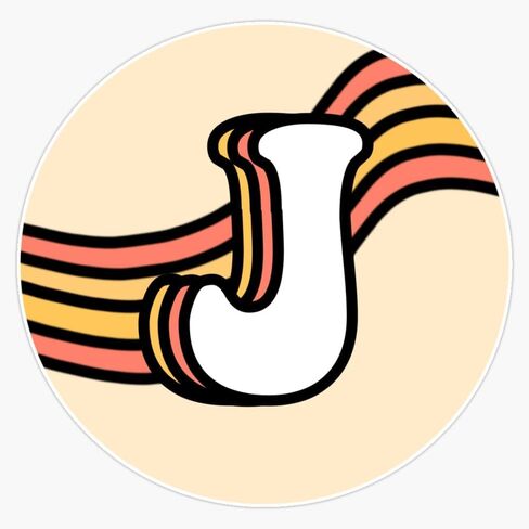 رجعية alphabet letter j sticker vinyl مقاومة للماء ملصق ملصق سيارة جهاز الكمبيوتر المحمول ملصق ملصق الوفير 5 " in Saudi Arabia