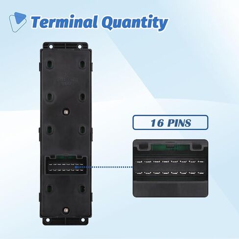 Power Master Window Switch Control Button Front Left Driver Side Compatible with 2011 2012 2013 2014 2015 2016 2017 Hyundai Accent, Replacement OEM 93570AP1R101, 93570-1R111, 1 Auto, 16 Pins in Saudi Arabia