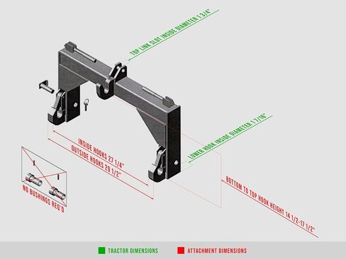 Fast Cat Quick Hitch ، الفئة 1 من 3 نقاط ، لا توجد بطانات مطلوبة مع خطاف أعلى قابل للتعديل ودبابيس التغيير السريع ، ضمان لمدة عامين (أسود) in Kuwait