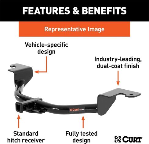 CURT 121083 Class 2 Trailer Hitch with Ball Mount, 1-1/4-Inch Receiver, Compatible with Select Toyota RAV4 in Saudi Arabia