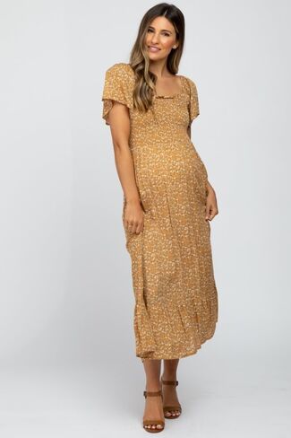 PinkBlush Floral Smocked Maternity Maxi Dress in Kuwait