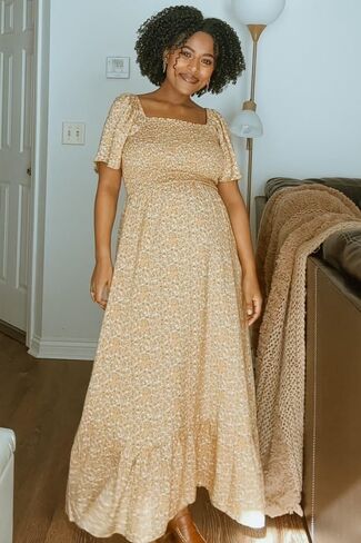 PinkBlush Floral Smocked Maternity Maxi Dress in Kuwait