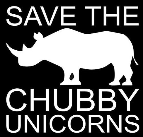 SixtyTwo24 Save The Chubby Unicorns Sticker - 5 inch Decal {White}- Rhino Unicorn Decal, Rhinos Sticker, chuby Rhinoceros Vinyl, Window car in Saudi Arabia