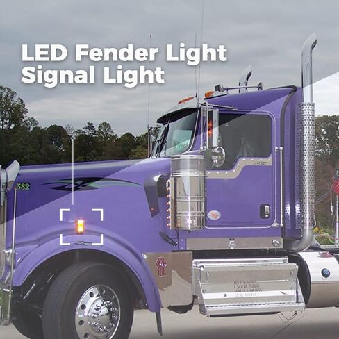 2Pack Truck Truck Trailer Fender Ferstal Signal Light Square Square Dual Face Amber/Red 51 LED Fender Dilelance Lights Mount for Tractor Semi-Dire-Drialer Van Trucks Kenworth Topkick in Saudi Arabia