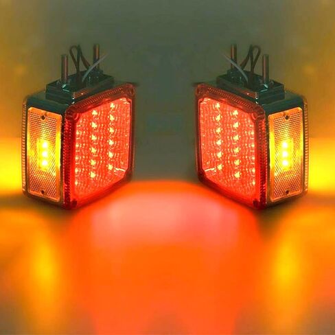 2Pack Truck Truck Trailer Fender Ferstal Signal Light Square Square Dual Face Amber/Red 51 LED Fender Dilelance Lights Mount for Tractor Semi-Dire-Drialer Van Trucks Kenworth Topkick in Saudi Arabia