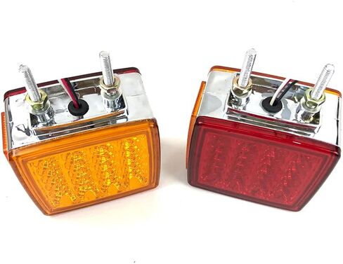 2Pack Truck Truck Trailer Fender Ferstal Signal Light Square Square Dual Face Amber/Red 51 LED Fender Dilelance Lights Mount for Tractor Semi-Dire-Drialer Van Trucks Kenworth Topkick in Saudi Arabia