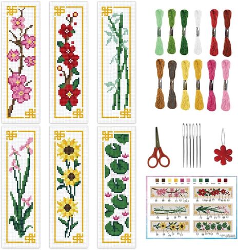 infunly 6pcs easter easeter stitch stitch stitch kits للمبتدئين البالغين 8'x2.4 '' DIY RABBITS مختومة مرجعية مرجعية مع تعليمات تعليمات الإبرة الإبرة مرجعية لمجموعات يوم عيد الفصح هدايا عيد الفصح in Kuwait