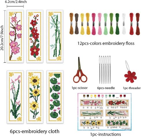 infunly 6pcs easter easeter stitch stitch stitch kits للمبتدئين البالغين 8'x2.4 '' DIY RABBITS مختومة مرجعية مرجعية مع تعليمات تعليمات الإبرة الإبرة مرجعية لمجموعات يوم عيد الفصح هدايا عيد الفصح in Kuwait