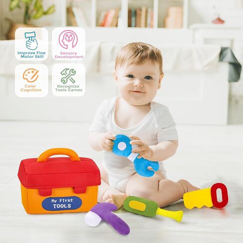 ألعاب الأطفال KMUYSL من 0-6 إلى 6-12 شهرًا، حظيرة حمراء كبيرة قطيفة مع حيوانات المزرعة، ألعاب حسية ناعمة مع تجعيد، خشخيشات للأطفال حديثي الولادة من عمر 0-3-6-9-12 شهرًا، هدايا عيد الميلاد وعيد الفصح للأطفال الأولاد والبنات in Kuwait