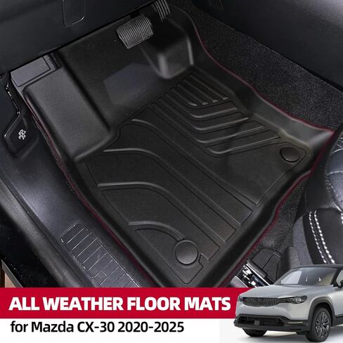 Naibeve Floor Mats for Mazda CX-30 2020-2023 2024 (FWD Only)- All Weather Custom Fit for Mazda CX-30 Floor Mats, for Mazda CX-30 Floor Liner Cargo Mat Trunk Liner Cargo Liner in Kuwait