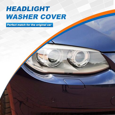 Front Bumper Headlight Washer Nozzle Cover Cap Fit for BMW E92 E93 328i 335I 335IS Coupe Convertible 2011 2012 2013 61677253393 61677253394 (White, Left Driver Side) in Saudi Arabia