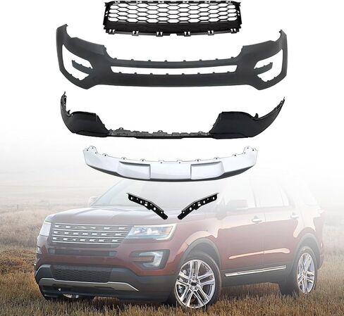مجموعة غلاف المصد الأمامية المستكشف لعام 2016 2017 Ford Explorer Base ، XLT ، Limited ، Sport ، Platinum ، W/Lower Grille Grill و Skid Plate Comple in Saudi Arabia