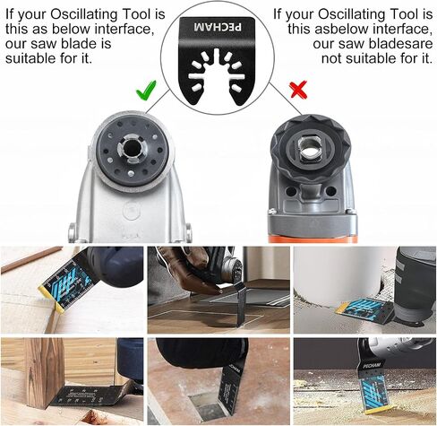 PECHAM 24PCS Universal Wood Metal Oscillating Multitool Quick Release Saw Blades Fit Porter Cable Black & Decker Rockwell Ridgid Ryobi Milwaukee Chicago Craftsman in Saudi Arabia