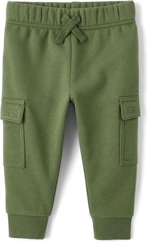 The Children's Place Baby Boys' and Toddler Fleece Jogger Pants, Blue/Brown/Grey 3-Pack, 12-18 Months in Saudi Arabia