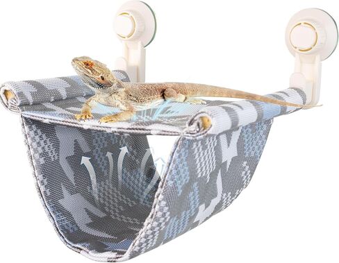 FlidRunest Bearded Dragon Hammock with Suction Cups, Soft Lizard Hammock Bed, Hanging Reptile Hammock Bearded Dragon Winter Warm House Tent, Bearded Dragon Tank Perch in Kuwait