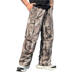 WDIRARA Men's Camo Print Drawstring Flap Pocket Side High Waist Cargo Pants in Kuwait