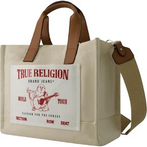 True Religion Tote Bag, Women's Medium Travel Handbag with Buddha Pocket and Adjustable Shoulder Strap, Natural in Saudi Arabia
