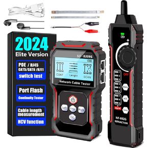 اختبار كابلات الشبكة NF-488 فحص استمرارية RJ45 CAT5 CAT6 LAN Ethernet Cables POE Ethernet Power Test DC Power & Switch Loop-Back Test POE Detector Network Tool in Kuwait