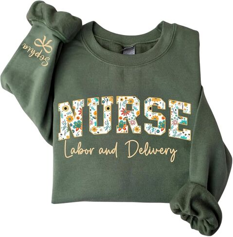 Personalized Nurse Sweatshirt, Custom Name & Specialty, Personalized Gift for Nurses & Healthcare Heroes in Saudi Arabia