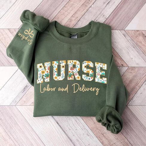 Personalized Nurse Sweatshirt, Custom Name & Specialty, Personalized Gift for Nurses & Healthcare Heroes in Saudi Arabia
