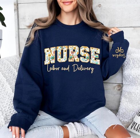 Personalized Nurse Sweatshirt, Custom Name & Specialty, Personalized Gift for Nurses & Healthcare Heroes in Saudi Arabia
