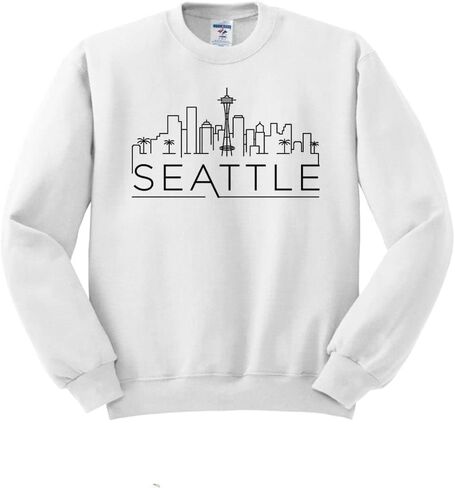 TeesAndTankYou Skyline Seattle Washington Sweatshirt Unisex in Saudi Arabia