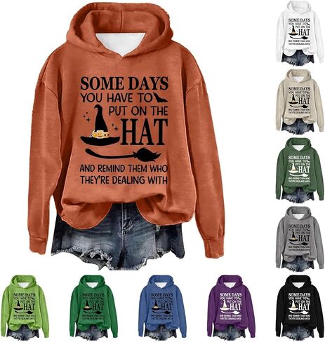 Halloween Halloween Hoodies مضحكة Witch-Some Days عليك أن تضع قميصًا في قميص Sweatshirs كبير الحجم الكبير in Saudi Arabia