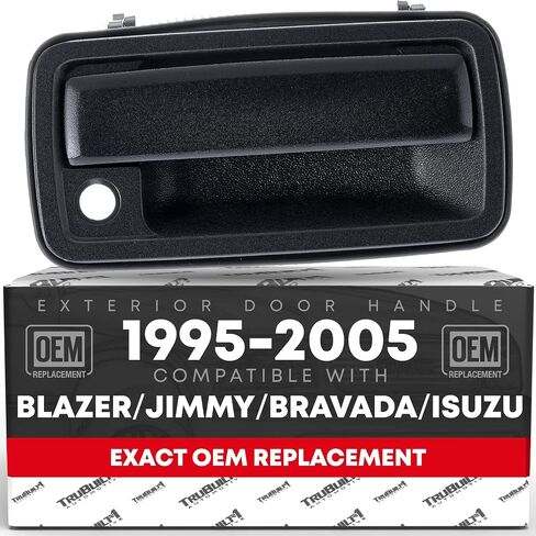 T1A Exterior Front Passenger Door Handle - Compatible with 1998-2004 Chevrolet Blazer, S10; GMC Jimmy, Sonoma, Envoy; Isuzu Hombre; Oldsmobile Bravada - Textured Black - OEM 15058576 in Saudi Arabia