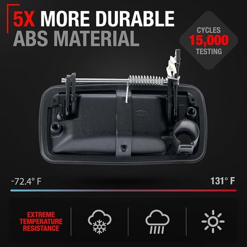 T1A Exterior Front Passenger Door Handle - Compatible with 1998-2004 Chevrolet Blazer, S10; GMC Jimmy, Sonoma, Envoy; Isuzu Hombre; Oldsmobile Bravada - Textured Black - OEM 15058576 in Saudi Arabia