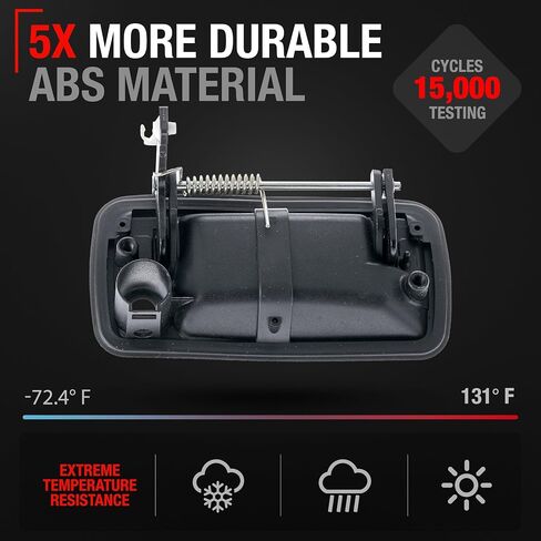 T1A Exterior Front Passenger Door Handle - Compatible with 1998-2004 Chevrolet Blazer, S10; GMC Jimmy, Sonoma, Envoy; Isuzu Hombre; Oldsmobile Bravada - Textured Black - OEM 15058576 in Saudi Arabia