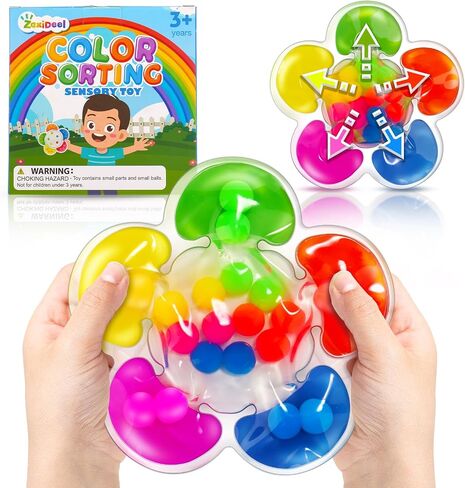 Sensory Toys Color Sorting Toys: Quiet Fidgets for Classroom Montessori Toys for Toddlers, Fine Motor Skill Games Preschool Learning Activities Calm Dwon Travel Toys for Boys Girls Gifts Ages 1-3 3-5 in Saudi Arabia