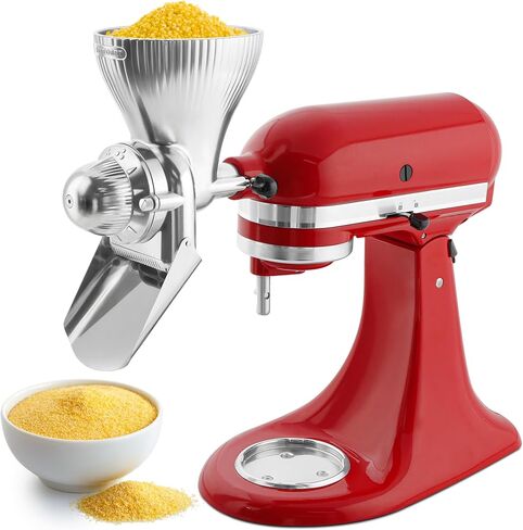 جميع ملحقات مطحنة الحبوب المعدنية لخلاط حامل KitchenAid مع 12 مطحنة دقيق من مستوى الطحن، ومرفق مطحنة الحبوب مناسب لطحن القمح والذرة والشوفان والحنطة السوداء والدخن والحبوب الأخرى in Kuwait