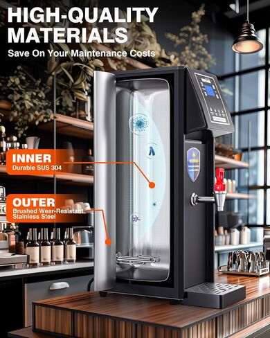 WantJoin Commercial Hot Water Dispenser Water Boiler Step-Heating Electric Countertop Water Dispenser Automatic Temperature Control 32°F-212°F, for Boba Tea Coffee Shop Office 1800W 20L(5.2GAL)/H in Saudi Arabia