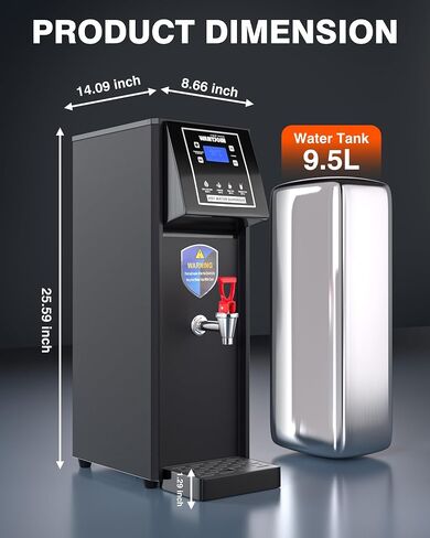 WantJoin Commercial Hot Water Dispenser Water Boiler Step-Heating Electric Countertop Water Dispenser Automatic Temperature Control 32°F-212°F, for Boba Tea Coffee Shop Office 1800W 20L(5.2GAL)/H in Saudi Arabia