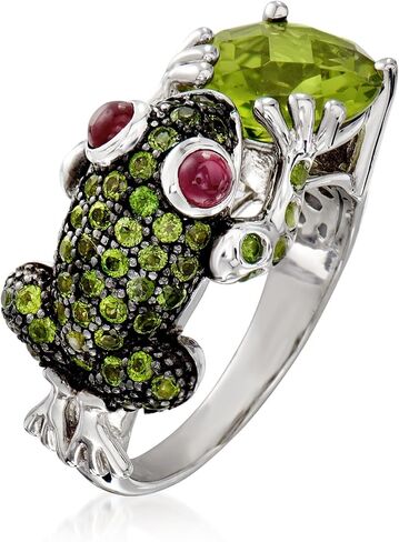 Ross-Simons 4.60 ct. t.w. Multi-Gemstone Frog Ring in Sterling Silver in Saudi Arabia