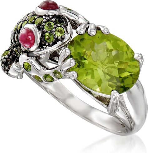 Ross-Simons 4.60 ct. t.w. Multi-Gemstone Frog Ring in Sterling Silver in Saudi Arabia