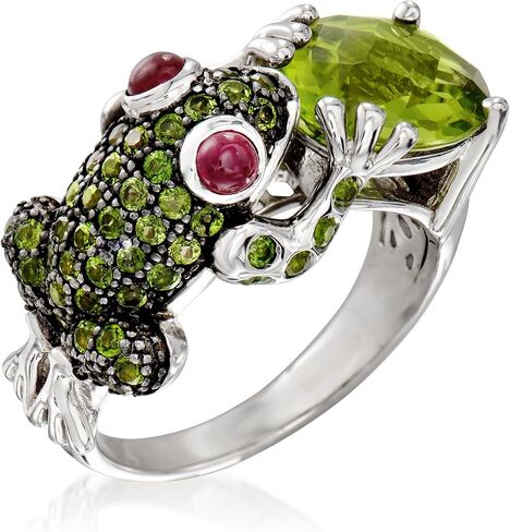 Ross-Simons 4.60 ct. t.w. Multi-Gemstone Frog Ring in Sterling Silver in Saudi Arabia